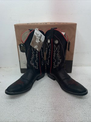 New Youth Black Dan Post Cowboy Boots. 13139 5 D. 22-110