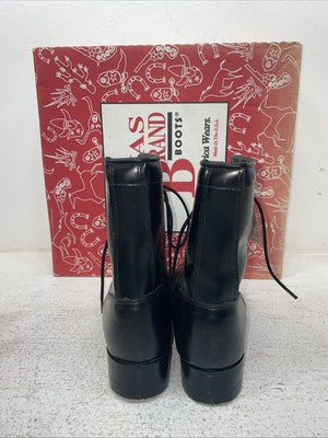 New Youth Black Lace Up Texas Brand Cowboy Boots. B 1350 5 D. 2-163