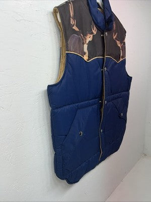 New Men’s Miller Navy Deer Puffer Vest Medium Q-602