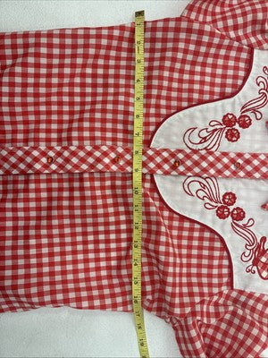 New Women’s Miss Rodeo Red Checker Long Sleeve Pearl Snap Small KK-27