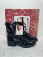 New Youth Black Lace Up Texas Brand Cowboy Boots. B 1350 5 D. 2-163