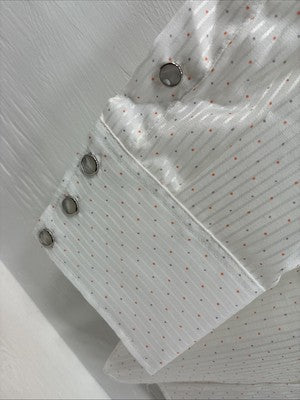 New Men’s H Bar C White Dot Design Long Sleeve Pearl Snap 15.5 Medium M-90