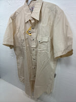 New Men’s H Bar C Tan Short Sleeve Pearl Snap 16.5 Large AA-111