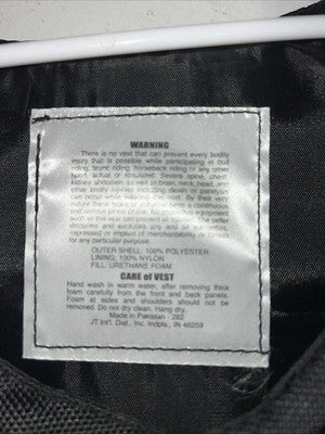 New Tough 1 Black Bodyguard Protective Vest Medium #23-3400 BB-33