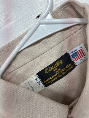 New Men’s Circle A Tan Long Sleeve Pearl Snap 16 X 36 Large X-60
