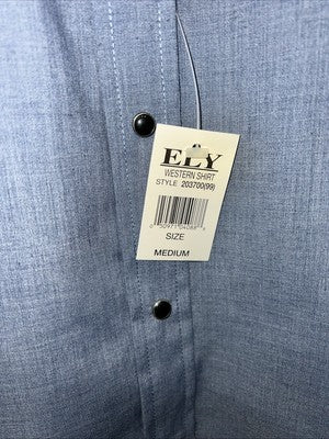 New Men’s Blue Bull ELY Cattleman Short Sleeve Pearl Snap Shirt. M P-36