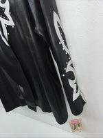 New Women’s Black White Leather Jacket 2XL RR-22