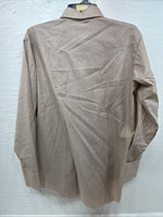 New Men’s H Bar C Brown Simple Long Sleeve Pearl Snap 16 X 34 Large Q-75
