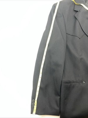 New Men’s Circle S Black Suit Jacket 56L #25832 S-610