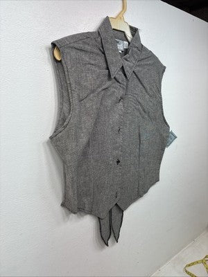 New Women’s Cowboy Threads Gray Sleeveless Button Up Size Small TT-60