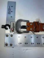 New Brown Genuine Leather Nocona Tooled 28” Belt #N1311777 JJ-26