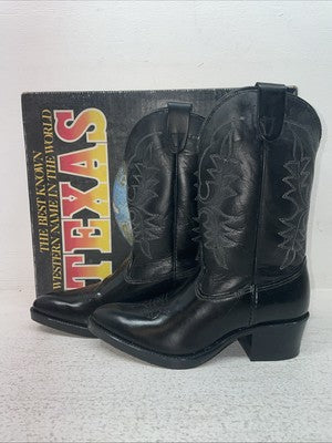 New Kids Black Texas Brand Cowboy Boots. C 2500 13.5 13 1/2 D. 23-69
