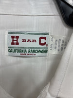 I’m New Men’s H Bar C White Stripe Long Sleeve Pearl Snap 16.5 X 34 Large CC-26