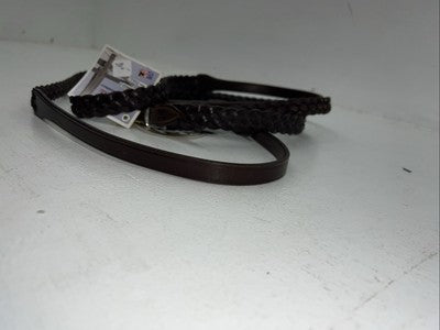 New JT INTERNATIONAL Brown Genuine Leather Braided English Reins #21-9422-7 Y-25