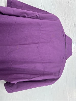 New Men’s ELY Cattleman Purple Simple Short Sleeve Pearl Snap 17 XL M-76