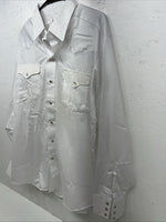New Men’s White Panhandle Slim Long Sleeve Pearl Snap Shirt. 17.5x35 XL S-9