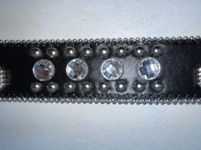 New Black Genuine Leather Blazin Roxx Silver Bling Cross XL Belt #N3510401 Z-66
