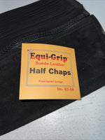 New Tough 1 Equi-grip Black Suede Leather Half Chaps XL #63-66 H-514