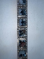 New Black Genuine Leather Nocona Silver Bling L Belt #N3466401 Z-100