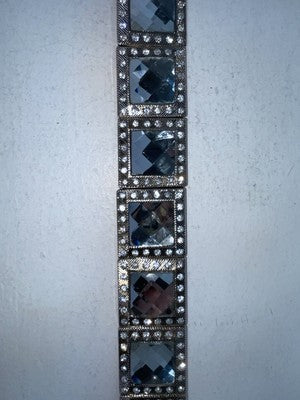 New Black Genuine Leather Nocona Silver Bling L Belt #N3466401 Z-100
