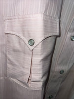 New Men’s Pink HBarC Ranchwear Pearl Snap Long Sleeve Shirt. 16x34 Large P-25