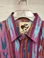 New Men’s ELY Cattleman Multicolor Design Long Sleeve Pearl Snap 17 X 34 XL R-82