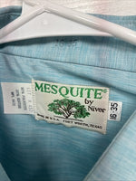 New Men’s Mesquite Blue Long Sleeve Pearl Snap 16 X 35 Large CC-61