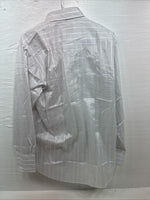 New Men’s H Bar C White Stripe Long Sleeve Pearl Snap 16.5 Large X-58