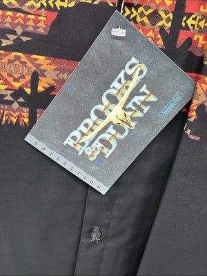 New Men’s Brooks & Dunn Black Western Design Long Sleeve Button Up 17 XL M-71