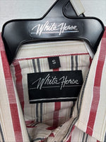 New Boys White Horse Red Stripe Long Sleeve Pearl Snap Small DD-112