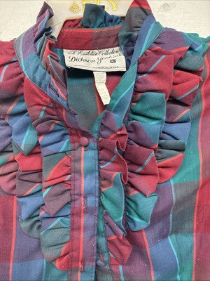 New Women’s Dickson Jenkins Plaid Long Sleeve Button Up Size 16 MM-140