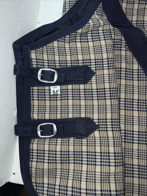 New Blue Plaid Turnout 84” Horse Blanket PP-21