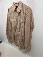 New Men’s Dickson Jenkins Brown Designed Long Sleeve Pearl Snap 16 Large AA-34