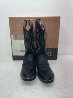 New Youth Black Dan Post Cowboy Boots. 13139 5 D. 22-110