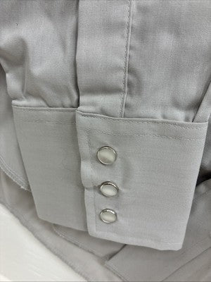 New Men’s Champion Western Gray Embroidered Long Sleeve Pearl Snap Large Q-55