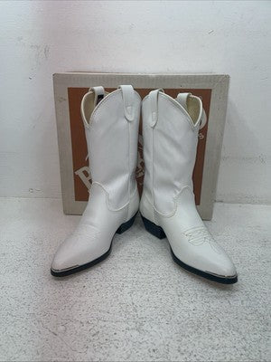 New Kids White With Fringe Bronco Cowboy Boots. C 1877 2 D. 23-132