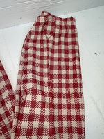 New Vintage Red Plaid Panhandle Slim Polyester Pants #1230 SS-101