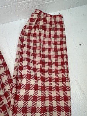New Vintage Red Plaid Panhandle Slim Polyester Pants #1230 SS-101