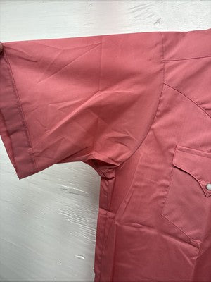 New Men’s Panhandle Slim Pink Short Sleeve Pearl Snap 16 X 35 Large M-94