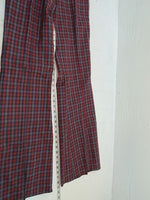 New Vintage Blue And Red Plaid Polyester Pants #5423719 3A-125
