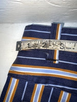 New Vintage Blue And Brown Striped Fenton Polyester Pants #656 SS-76