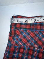 New Vintage Blue And Red Plaid Polyester Pants #5423719 3A-125