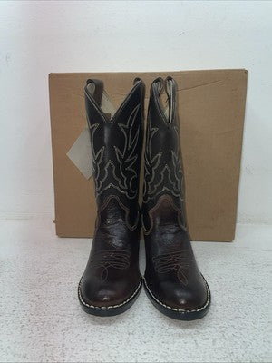 New Kids Brown Westex Cowboy Boots. C 2128 12 D. 23-4