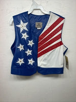 New Women’s 1849 Authentic Ranchwear Red White Blue Western Show Vest M WW-75