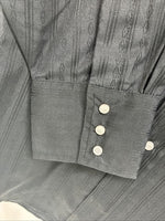 New Men’s ELY Cattleman Black Designed Long Sleeve Pearl Snap 17.5 X 35 XL R-49