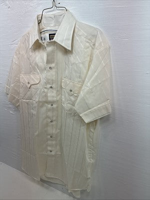 New Men’s Panhandle Slim Yellow Stripe Short Sleeve Pearl Snap 16.5 Large X-11