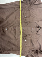 New Men’s Mesquite Brown Long Sleeve Pearl Snap 16 X 35 Large AA-84