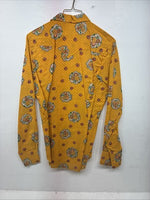 New Women’s Tem Tex Orange Floral Long Sleeve Pearl Snap Size 38 KK-2