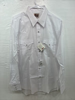 New Men’s ELY Cattleman White Long Sleeve Pearl Snap 16.5 X 35 Large CC-52