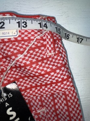 New Vintage Red Checkered Panhandle Slim Polyester Pants #8042 ZZ-70